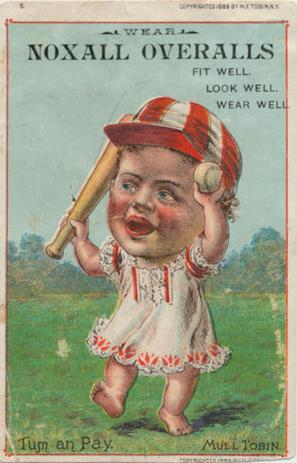 1889 Tobin Lithographs Baby Talk Series Baseball Comics (H804-1B) #NNO Tum an Pay. Mull Tobin. Front