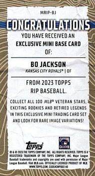 2023 Topps Rip - Mini Orange #MRIP-BJ Bo Jackson Back