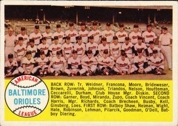 1958 Topps #408 Baltimore Orioles Front