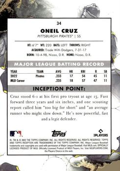 2023 Topps Inception - Magenta #34 Oneil Cruz Back