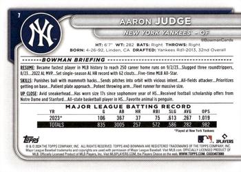 2024 Bowman #7 Aaron Judge Back