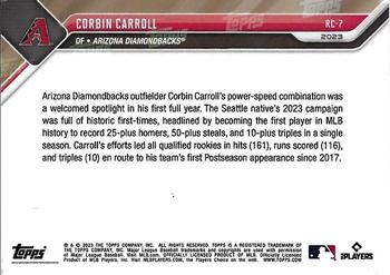 2023 Topps Now Rookie Cup #RC-7 Corbin Carroll Back