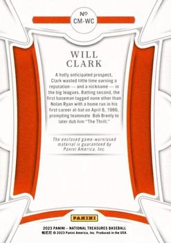 2023 Panini National Treasures - Century Materials Holo Gold #CM-WC Will Clark Back