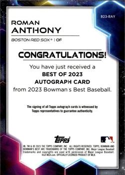 2023 Bowman's Best - Best of 2023 Autographs #B23-RAY Roman Anthony Back