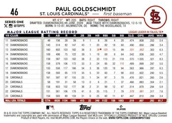 2024 Topps #46 Paul Goldschmidt Back