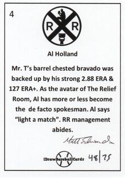 2022 IDrawBaseballCards x Relief Room Philadelphia Phillies (unlicensed) #4 Al Holland Back