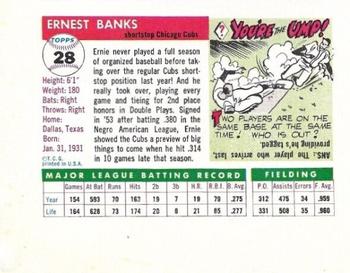 1955 Topps Sports Illustrated #28 Ernie Banks Back