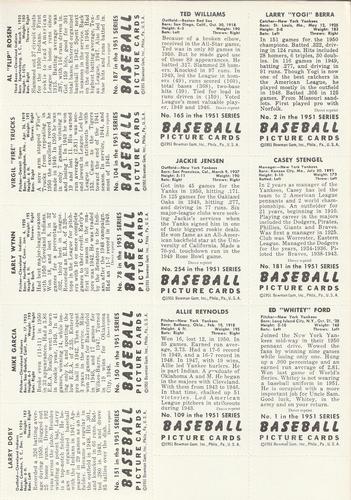 1982 Dover Publications Reprints American League - Dover Publications Reprints American League - Panels #Pg 6 Yogi Berra / Ted Williams / Casey Stengel / Jackie Jensen / Whitey Ford / Allie Reynolds / Al 