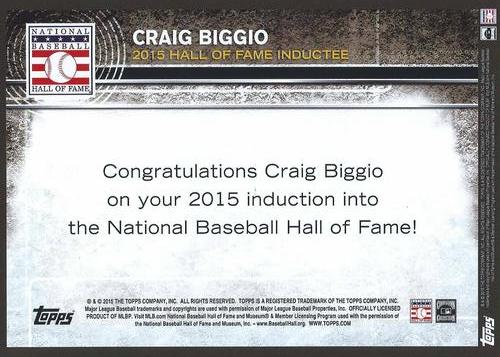 2015 Topps Cardboard Icons 2015 Hall of Fame Inductees 5x7 #NNO Craig Biggio Back