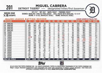 2024 Topps - Rainbow Foil #201 Miguel Cabrera Back