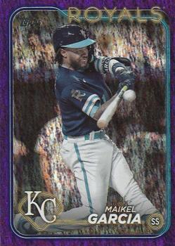 2024 Topps - Purple Holofoil #342 Maikel Garcia Front