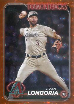 2024 Topps - Orange Crackle Foil #304 Evan Longoria Front