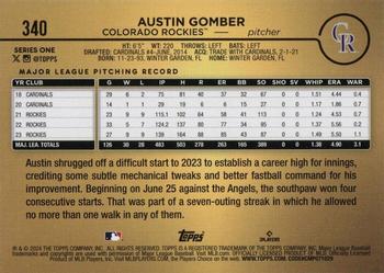 2024 Topps - Golden Mirror #340 Austin Gomber Back