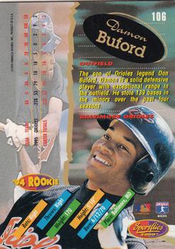 1994 Sportflics 2000 Rookie & Traded #106 Damon Buford Back