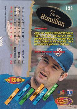 1994 Sportflics 2000 Rookie & Traded #139 Joey Hamilton Back
