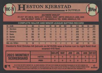 2024 Topps - 1989 Topps Baseball 35th Anniversary Chrome (Series One) #T89C-79 Heston Kjerstad Back