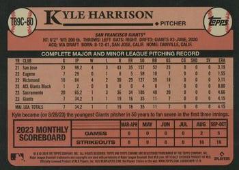 2024 Topps - 1989 Topps Baseball 35th Anniversary Chrome (Series One) #T89C-80 Kyle Harrison Back