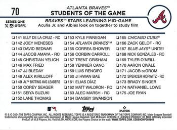 2024 Topps - Holiday #70 Students of the Game: Braves Stars Learning Mid-Game Back