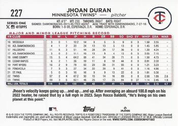 2024 Topps - Aqua #227 Jhoan Duran Back