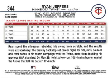 2024 Topps - Silver Crackle Foil #344 Ryan Jeffers Back