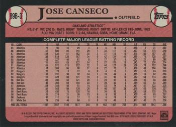 2024 Topps - 1989 Topps Baseball 35th Anniversary Foil #89B-3 Jose Canseco Back