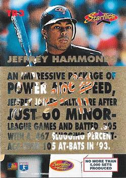 1994 Sportflics 2000 Rookie & Traded - Rookie Starflics #TR3 Jeffrey Hammonds Back