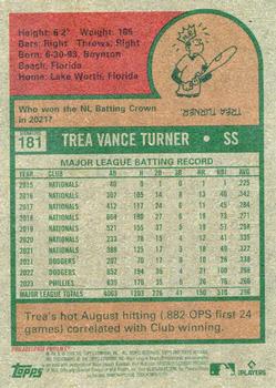 2024 Topps Heritage #181 Trea Turner Back