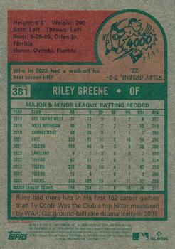 2024 Topps Heritage #381 Riley Greene Back