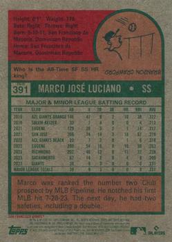 2024 Topps Heritage #391 Marco Luciano Back