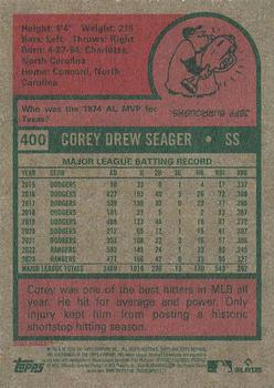 2024 Topps Heritage #400 Corey Seager Back
