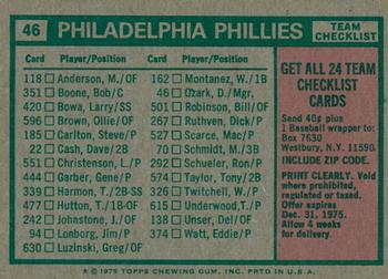 2024 Topps Heritage - 50th Anniversary Buybacks #46 Philadelphia Phillies Team / Danny Ozark Back