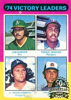 2024 Topps Heritage - 50th Anniversary Buybacks #310 1974 Victory Leaders (Jim Hunter / Fergie Jenkins / Andy Messersmith / Phil Niekro) Front