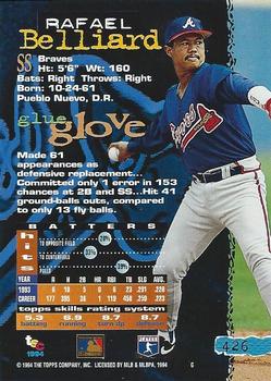 1994 Stadium Club #426 Rafael Belliard Back