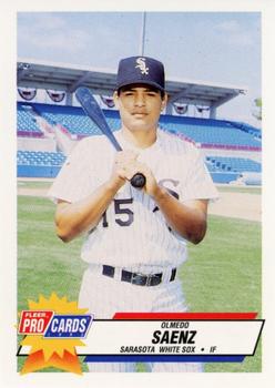 1993 Fleer ProCards Sarasota White Sox SGA #1380 Olmedo Saenz Front