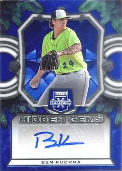 2023 Panini Elite Extra Edition - Hidden Gems Blue Signatures #HG-BKD Ben Kudrna Front