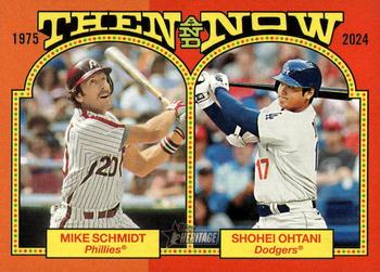 2024 Topps Heritage - Then and Now #TAN-2 Mike Schmidt / Shohei Ohtani Front