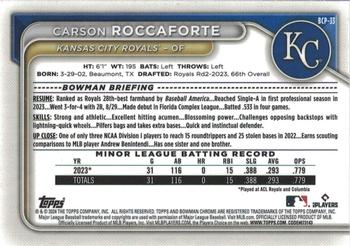 2024 Bowman - Chrome Prospects #BCP-33 Carson Roccaforte Back