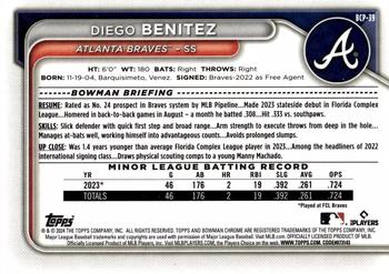 2024 Bowman - Chrome Prospects #BCP-39 Diego Benitez Back