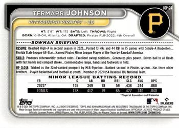 2024 Bowman - Chrome Prospects Aqua Lunar Refractors #BCP-24 Termarr Johnson Back