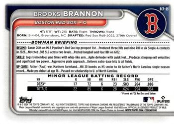 2024 Bowman - Chrome Prospects Aqua Lunar Refractors #BCP-95 Brooks Brannon Back