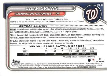 2024 Bowman - Chrome Prospects Aqua Shimmer Refractors #BCP-23 Dylan Crews Back