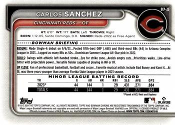 2024 Bowman - Chrome Prospects Aqua Shimmer Refractors #BCP-25 Carlos Sanchez Back