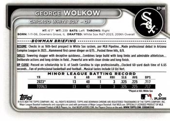 2024 Bowman - Chrome Prospects Black Refractors #BCP-144 George Wolkow Back