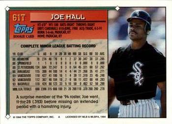 1994 Topps Traded #61T Joe Hall Back