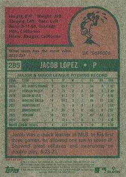 2024 Topps Heritage Mini #285 Jacob Lopez Back