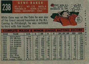 1959 Topps #238 Gene Baker Back