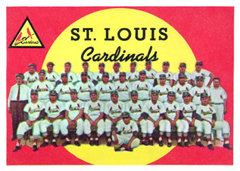 1959 Topps #223 Cardinals Team Card / Fourth Series Checklist: 265-352 Front