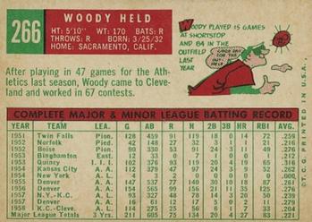 1959 Topps #266 Woodie Held Back