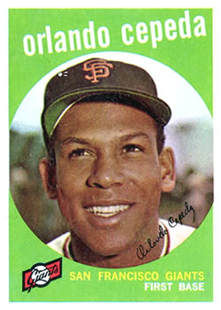 1959 Topps #390 Orlando Cepeda Front