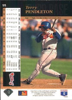 1994 Upper Deck #95 Terry Pendleton Back